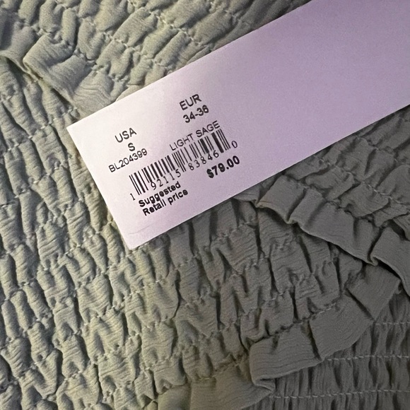 BB Dakota Top Smock Factor teal color size Small NWT - Picture 4 of 5